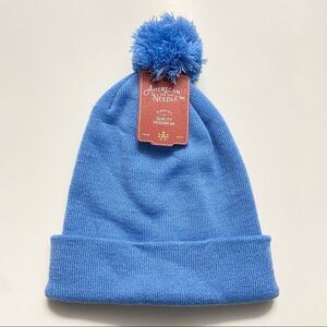 American Needle Columbia Blue Pompom Cuff Knit Winter Hat